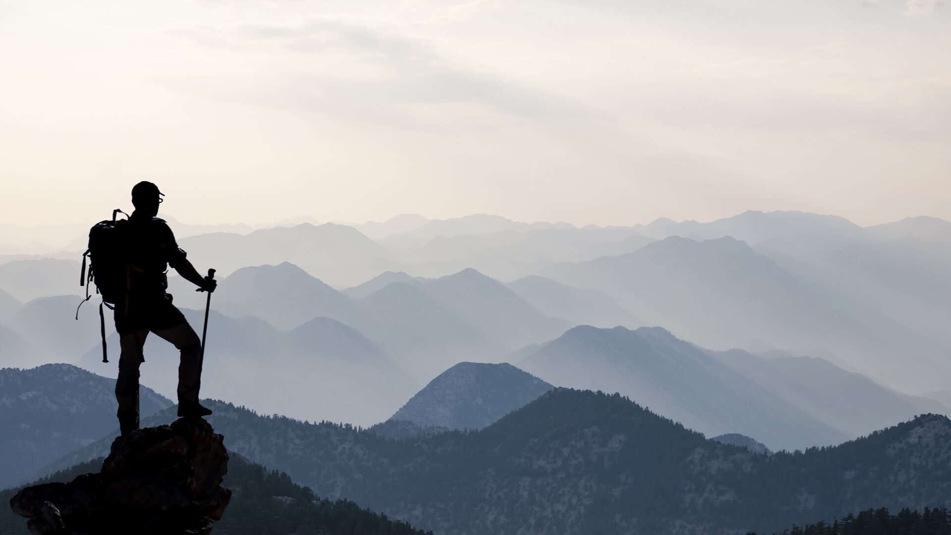 Man standing on a mountain.